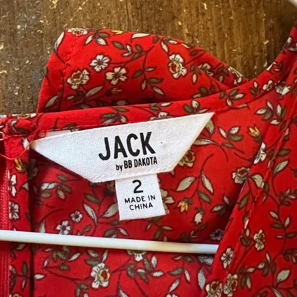Jack by BB Dakota Red Floral Romper - Size 2 - Picture 8 of 8